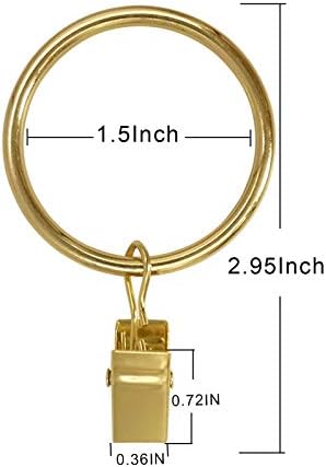 LLPJS 60 Pack Metal Curtain Rings - Image 2