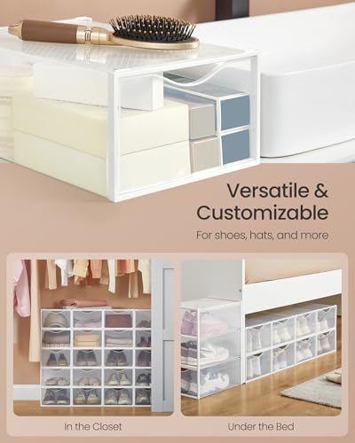SONGMICS Shoe Boxes, Stackable Sneaker Containers - Image 6