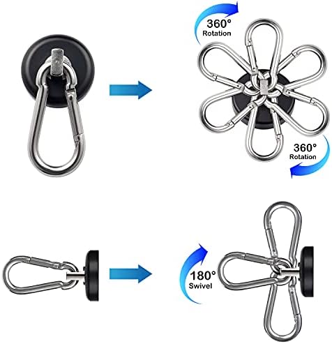 WELLZEER Magnetic Hooks 100lbs Black Magnet Hooks - Image 4