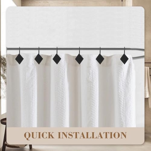 12 Pack Matte Black Rhombus Resin Shower Curtain Hooks - Image 5