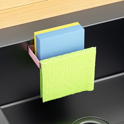 Sponge Holder for Kitchen Sink, Adhesive Dishcloth Holder, Dish Sponge Kitchen - Image 2