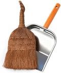 Mini Dustpan and Brush Set, Palm Fiber Handheld Small Broom and Metal Dustpan by Unknown