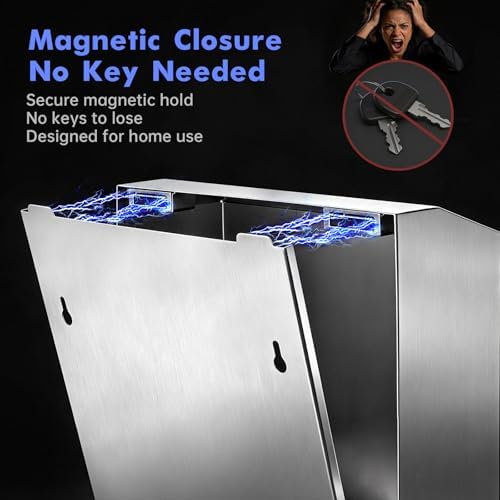 Gorlary Paper Towel Dispenser Wall Mount, Keyless Magnetic Closure - Image 4