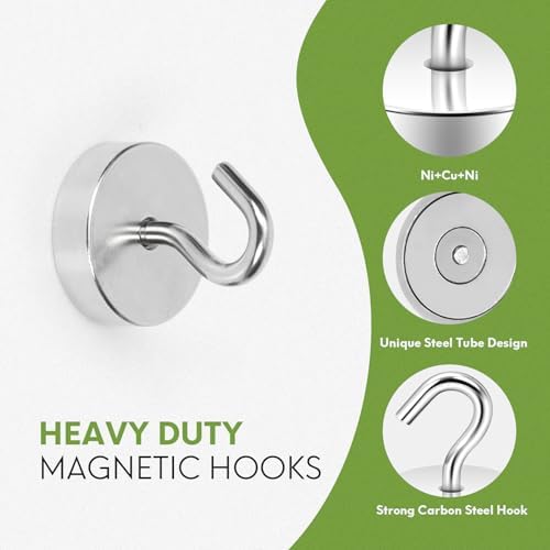 Neosmuk Magnetic Hooks, 60 lb+ Heavy Duty Neodymium Magnet - Image 5