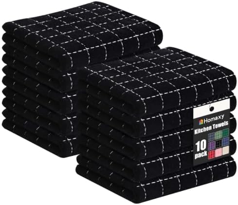 Homaxy 100% Cotton Terry Bulk Kitchen Towels, 10 Pack by Homaxy