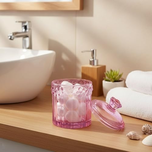 RUIAN Pink Glass Qtip Holder - Image 4