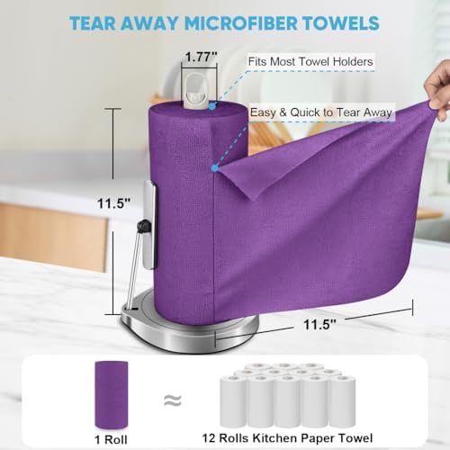 AIDEA Microfiber Cleaning Cloth Roll-50PK, Reusable Paper Towels 11.5×11.5" - Image 2