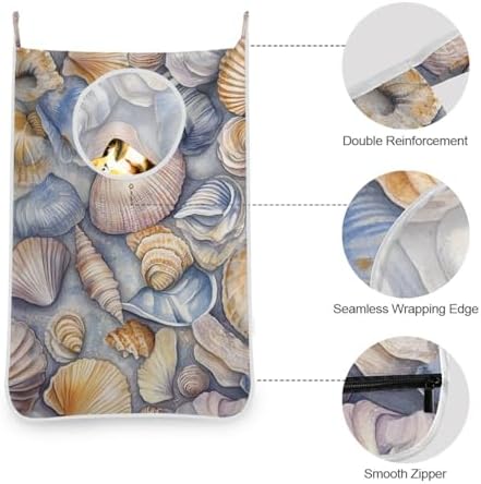 Hanging Laundry Hamper with Stainless Steel Hooks, Oxford Fabric Printing Door - Image 5