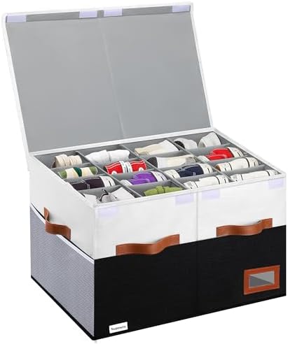 Supowin Large Shoe Organizer for Closet, Foldable Shoe Storage Bin by Supowin