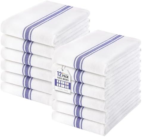 Homaxy 100% Ring Spun Cotton Kitchen Towels 12 Pack by Homaxy