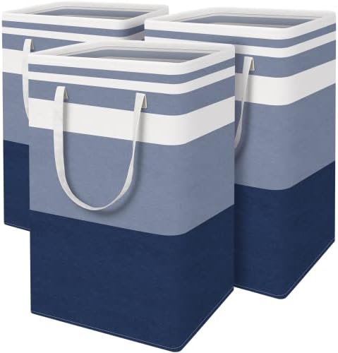 BlissTotes 3-Pack Laundry Basket, Collapsible Laundry Hamper by BlissTotes