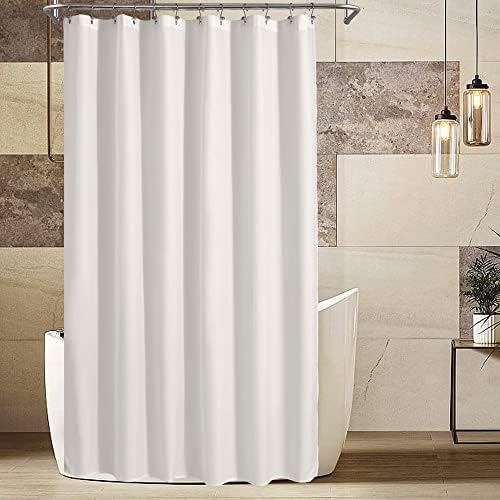 ALYVIA SPRING 72x90 Extra Long Waterproof Fabric Shower Curtain Liner White - Image 6