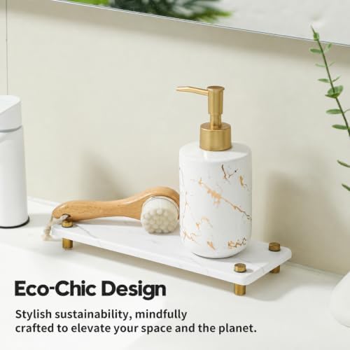 White Marble Pattern Style Water Absorbing Stone Sink Caddy, Bathroom & Kitchen - Image 4