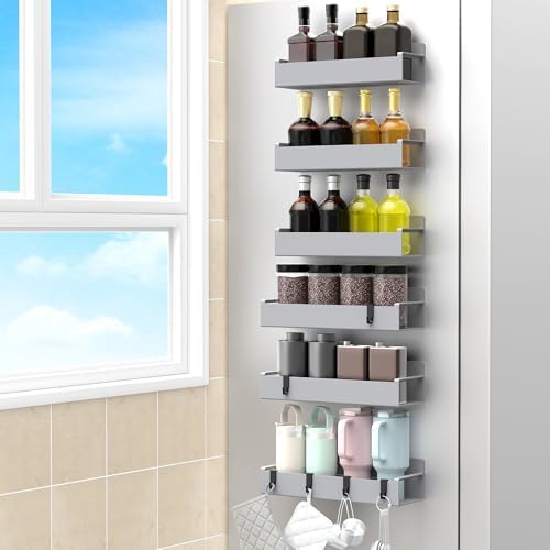 HuggieGems 6 Pack Magnetic Spice Rack Organizer by HuggieGems