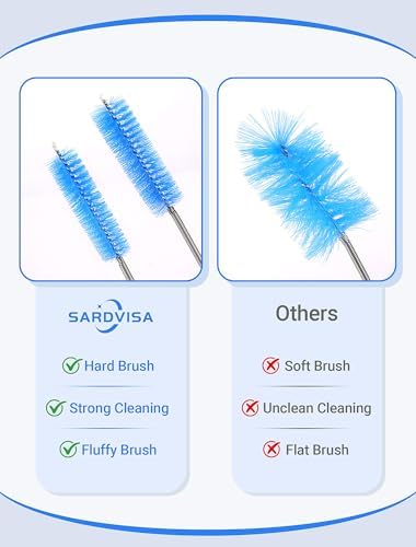 SARDVISA Drain Cleaning Brush, 66 Inch Flexible Pipe Cleaner, 3 Straw Brush - Image 3