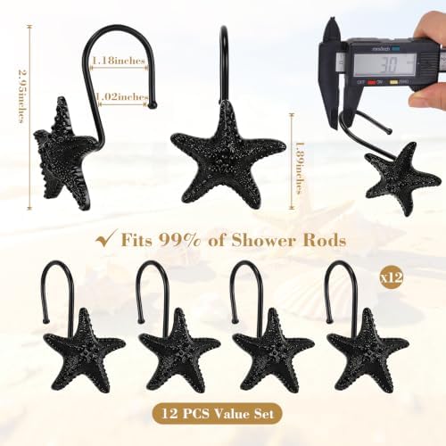 Metal Seashell Shower Curtain Hooks, Rust-Resistant Hooks - Image 3