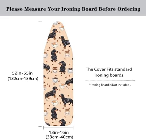 Dachshund Dog Coffee Ironing Board Cover Non-Slip Ironing Board Replacement - Image 5
