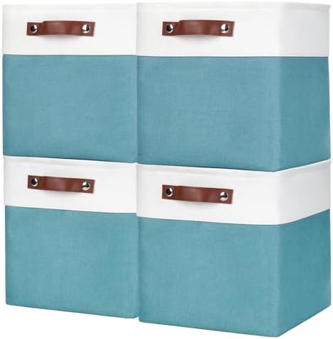 Bagnizer Collapsible Fabric Storage Cubes 11x11 Cube Storage Bins, 4 Pack by Bagnizer
