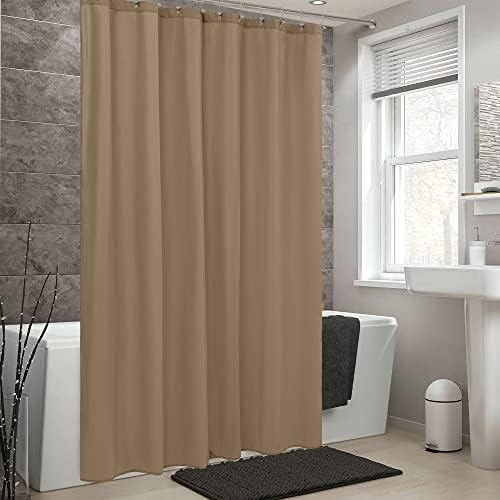 ALYVIA SPRING Waterproof Fabric Shower Curtain or Liner Coffee Brown - Image 6