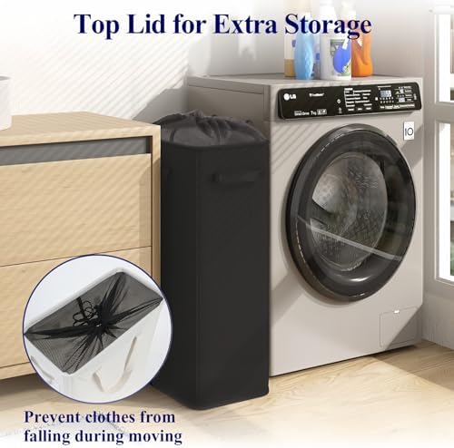 Optish 50L Slim Laundry Hamper, Small Laundry Basket - Image 4