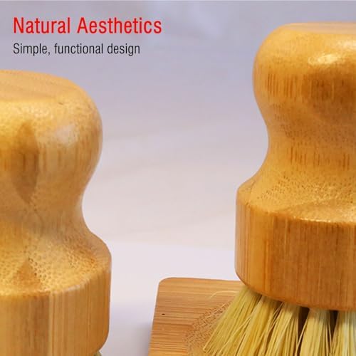 Vegetable & Dish Brush Set, Natural Sisal Bristle Kitchen Brush - Image 4
