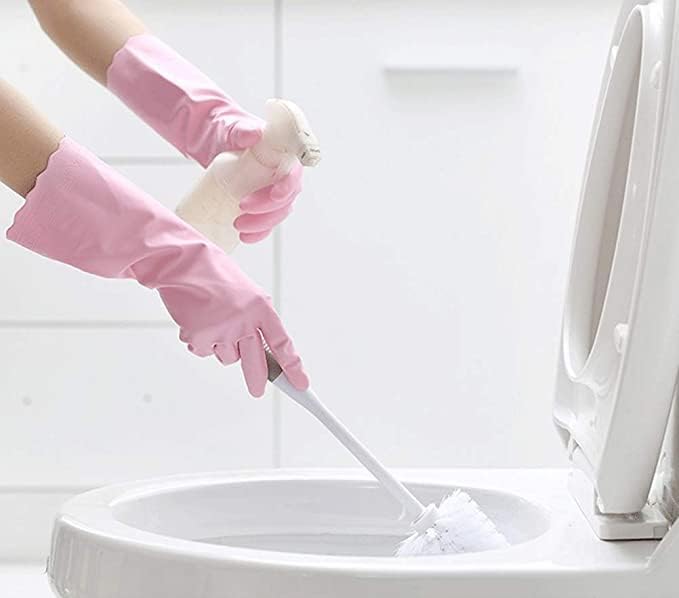Alimat PluS Purple Cleaning Gloves Latex Free, Cotton Flock Liner, Medium | 1 - Image 3