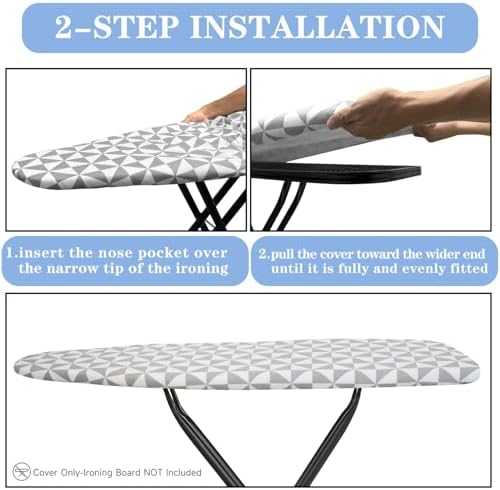 UFETGYG Ironing Board Cover, Elastic Edge, Full Size Scorch Resistant Padding - Image 4