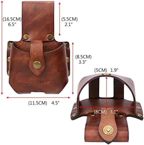 TOURBON Leather Tape Measure Pouch Belt Tool Carrier Holder Holster - Image 2