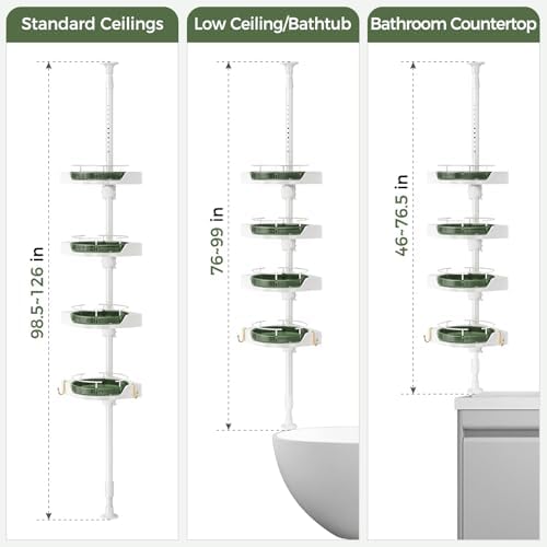 AKINBAS 360° Rotating Shower Caddy Tension Pole - Image 4