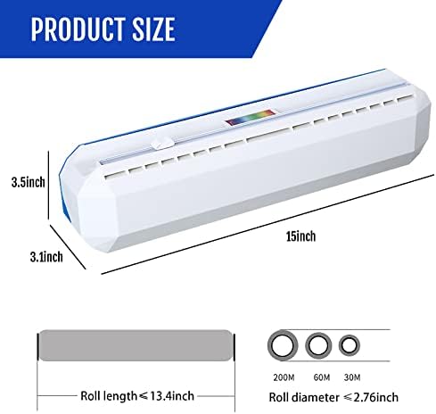Plastic Wrap Dispenser with Cutter, Reusable Cling Film Dispenser, Cling Wrap - Image 4