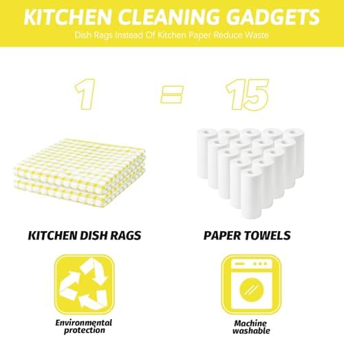 Nialnant 8 Pcs Kitchen Dish Rags, 100% Cotton Kitchen Towels - Image 5