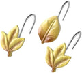 Yellow Plant Leaf Shower Curtain Hooks, Eucalyptus Bathroom Decor by Gibelle