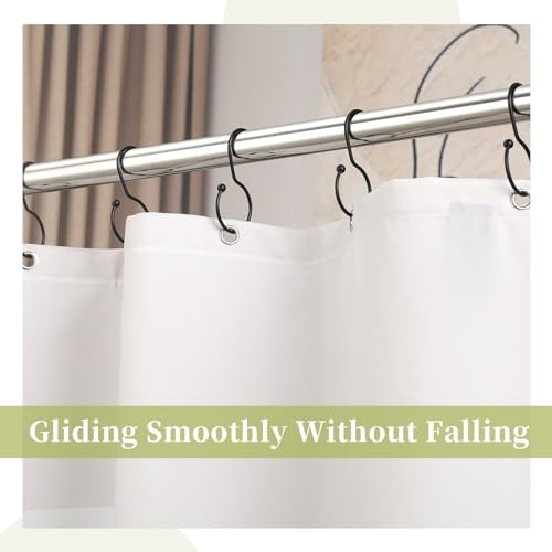 Goowin Shower Curtain Hooks, Anti-Fall S-Shaped Shower Curtain Ring, Decorative - Image 2