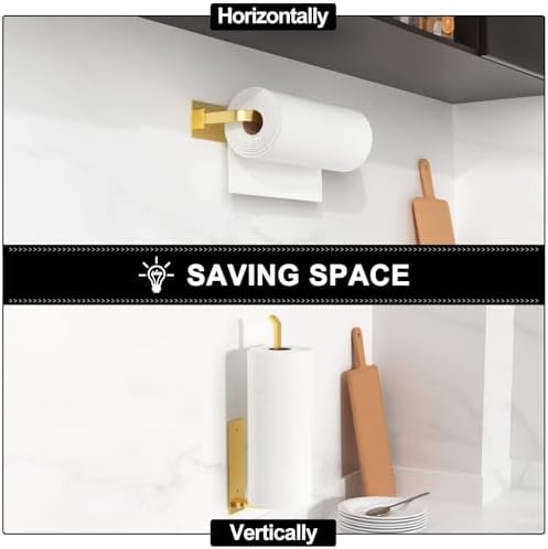 Paper Towel Holder Under Cabinet, Self-Adhesive or Drilling - Image 3