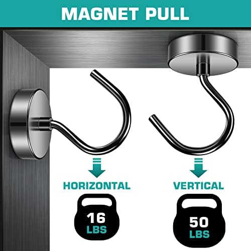 Grtard 10PCS Black Strong Magnetic Hook, 50lbs Neodymium Magnet - Image 5