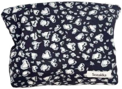 SxoSyo Leopard Makeup Bags, Corduroy Cosmetic Pouch Large Purse by SxoSyo