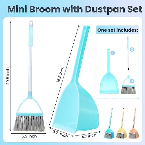 Roshtia 3 Pcs Mini Broom and Dustpan Set - Image 2