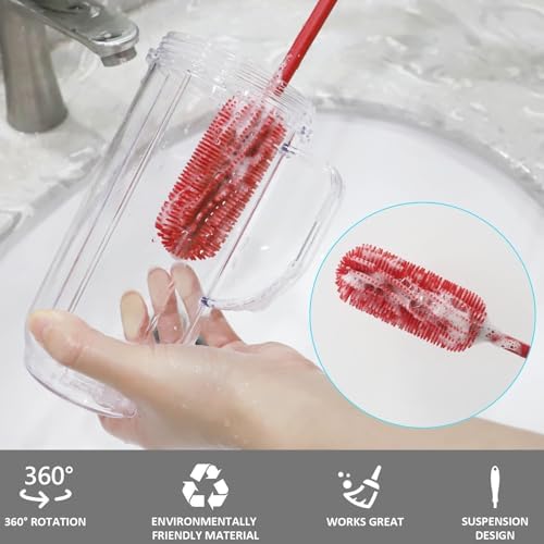 Silicone Bottle Brush, 15.7" Water Bottle Cleaner Brush - Image 4