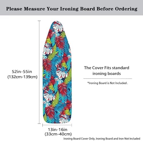 Tropical Leaf Ironing Board Cover 15x54 Inch Hawaii Palm Leaf Monstera Ironing - Image 3