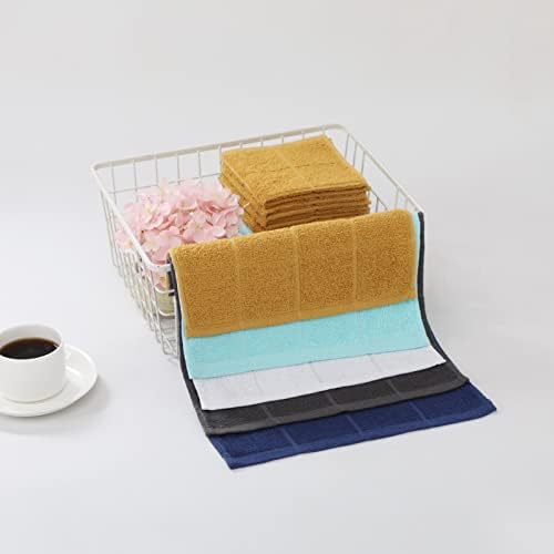 Glynniss Dish Rags for Washing Dishes, 100% Cotton Aqua Kitchen WashCloths - Image 4