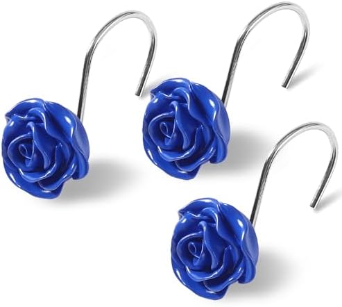 Cute Rose Floral Shower Curtain Hooks Rings by Decorateyourhome