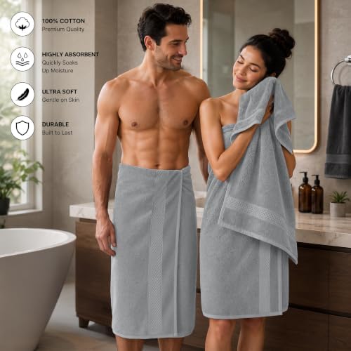 DAN RIVER 600 GSM Cotton Large Bath Towels Set of 4, 27 x 54 Inches - Image 3