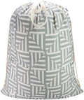 Canvas Laundry Bag with Handles & Drawstring 30"Wx35"H, L+ Geometry Gray by CALACH