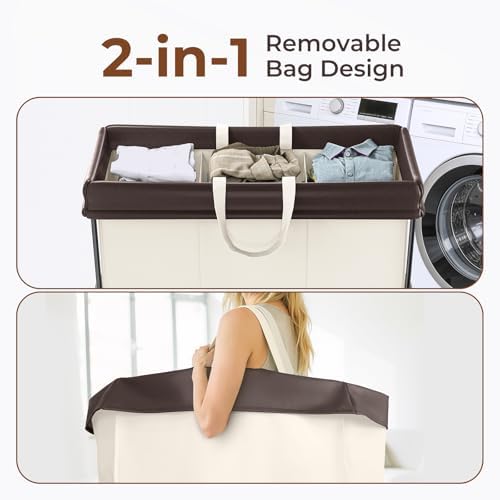 320L Laundry Hamper with Wheels, Large Rolling Laundry Basket with Wheels - Image 5