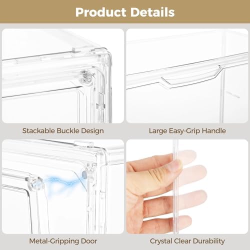 Clear PET Storage Boxes, Stackable Dustproof Display Cases - Image 3