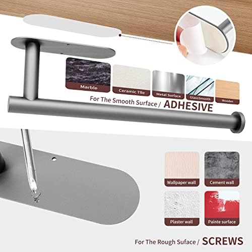DEKAVA Under Cabinet Wall Mount Paper Towel Holder, Self-Adhesive Bar, - Image 6