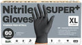 SUPER+ Black Nitrile Gloves HEAVY DUTY 6 Mil Disposable Chemical Resistant by Super