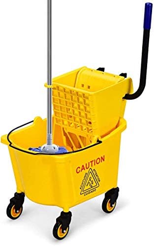 Nightcore Commercial Mop Bucket, All-in-one Tandem Floor Cleaning Wavebrake by Unknown