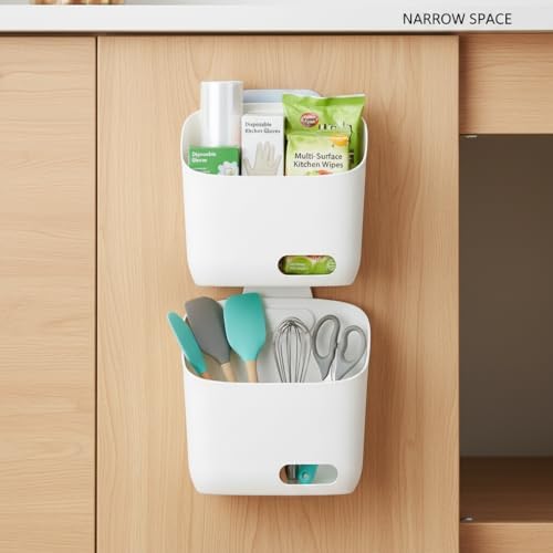 LeleCAT Plastic Hanging Basket Kitchen Storage organizer, Basket - Image 5