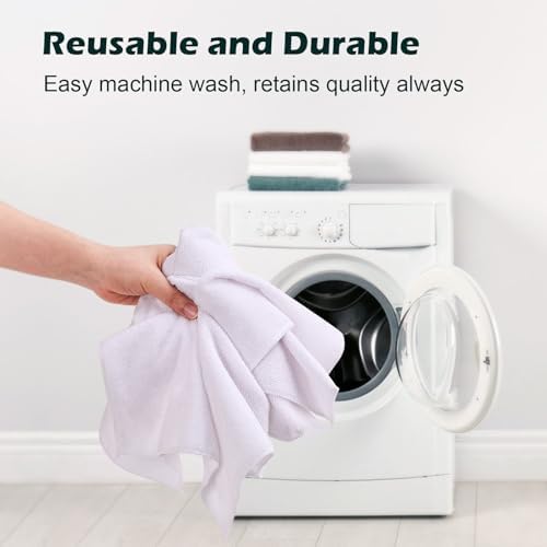 TEAWOO White Washcloths 100 Pack, Highly Absorbent & Quick Drying - Image 6